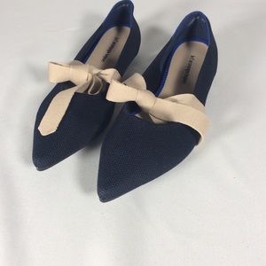 JET' Accompagne Toujours Bow Knot Navy Blue Shoes